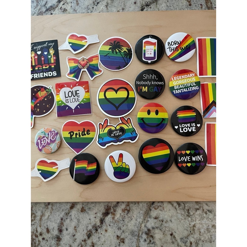 Pride Bundle Pins And Stickers New